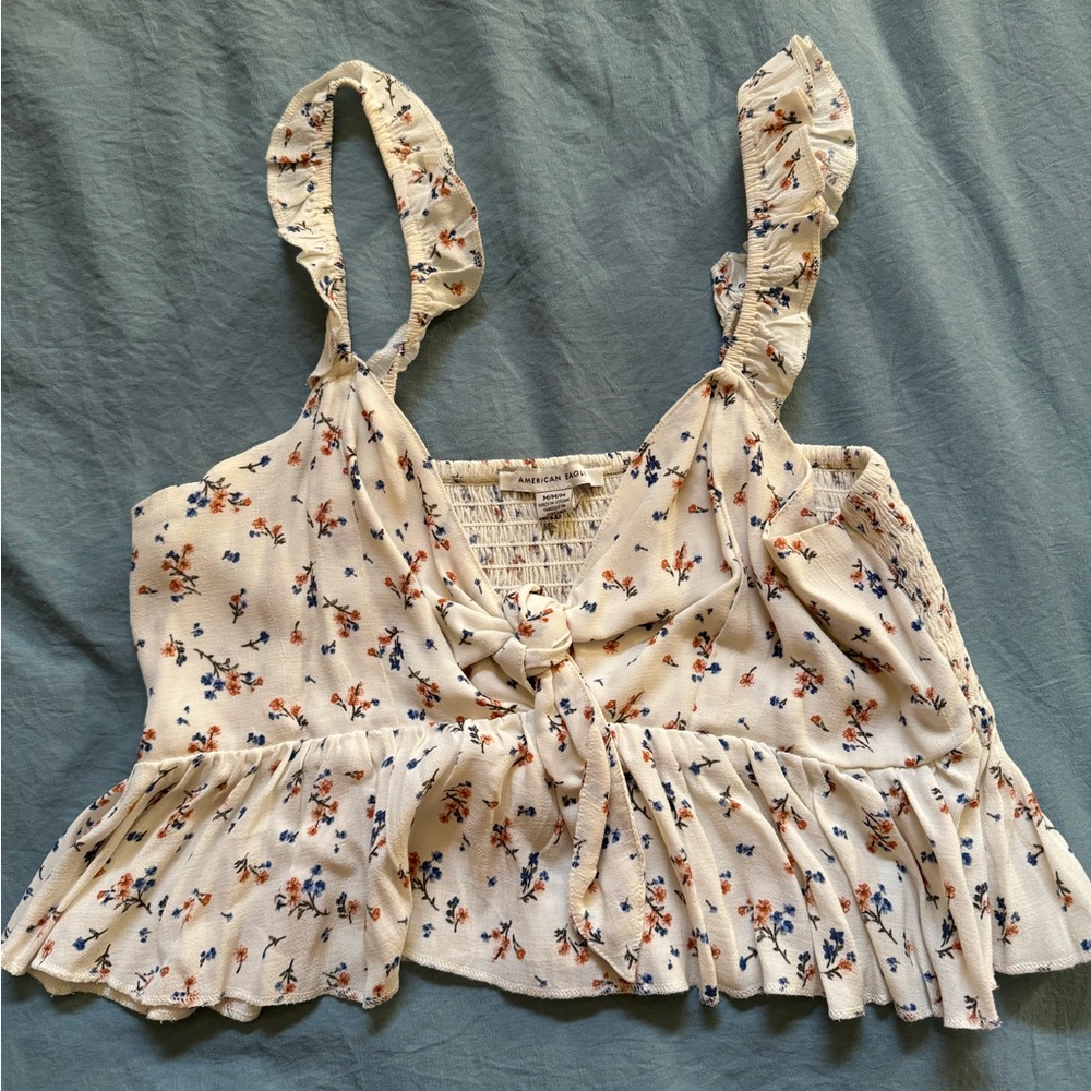 American eagle cropped floral tank top